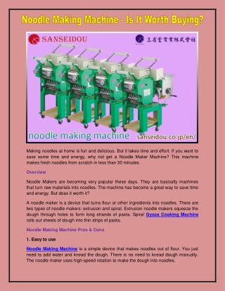 noodle making machine