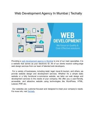 web development agency in Mumbai _ Techally