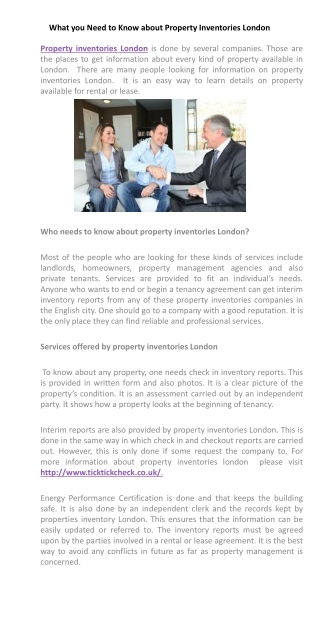 What you Need to Know about Property Inventories London