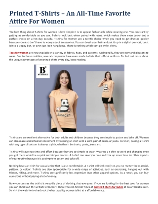 Printed T-Shirts – An All-Time Favorite Attire For Women