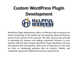 Custom WordPress Plugin Development