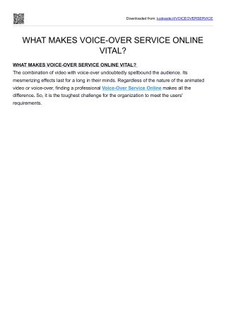 VOICE-OVER SERVICE ONLINE
