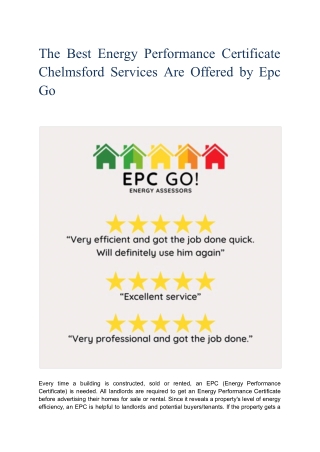 The Best Energy Performance Certificate Chelmsford Services Are Offered By EPC GO.pdf
