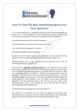 Advertising Recruitment Agencies