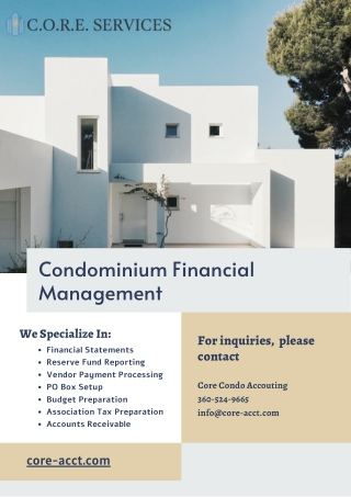 Accounting and Financial Services of Core Condo Accounting