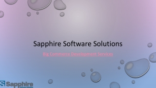 Big Commerce Development Services | Sapphire