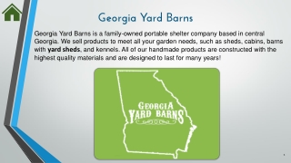 Georgia Yard Barns for yard sheds and many more