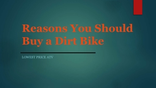 Reasons You Should Buy a Dirt Bike