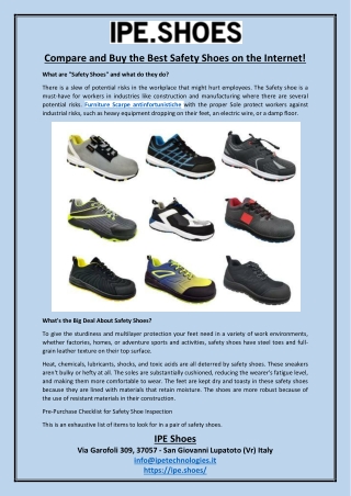 Compare and Buy the Best Safety Shoes on the Internet