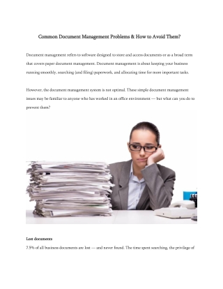 Common Document Management Problems & How to Avoid Them