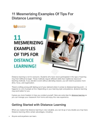 11 Mesmerizing Examples Of Tips For Distance Learning