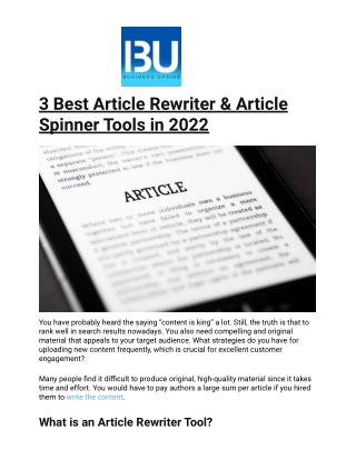 3 Best Article Rewriter & Article Spinner Tools in 2022