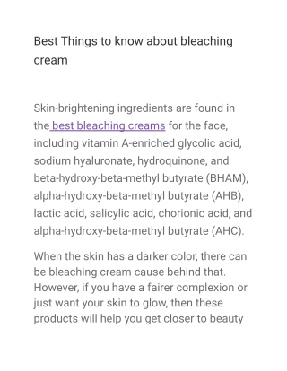 Best Things to know about bleaching cream (1)
