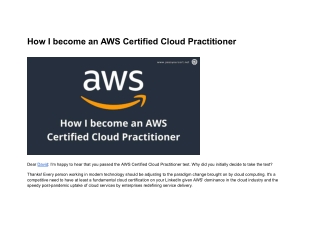 How I become an AWS Certified Cloud Practitioner