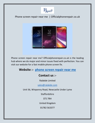 Phone screen repair near me Officialphonerepair.co.uk