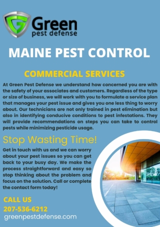 Maine pest control - Commercial services