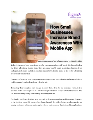 How Small Businesses Increase Brand Awareness With Mobile Apps