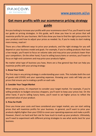 Get more profits with our ecommerce pricing strategy guide