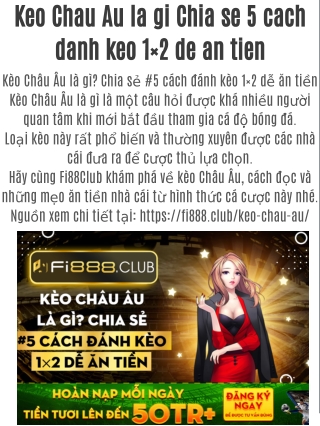 Kèo Châu Âu là gì? Chia sẻ #5 cách đánh kèo 1×2 dễ ăn tiền