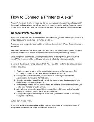 How to Connect a Printer to Alexa_