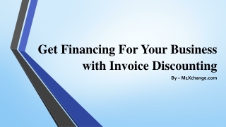 Get Financing For Your Business with Invoice Discounting