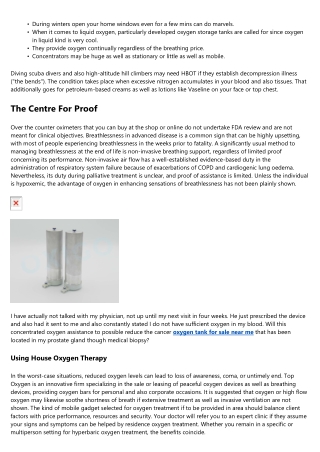 Residence Oxygen After A Medical Facility Stay