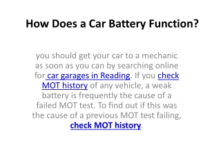 How Does a Car Battery Function