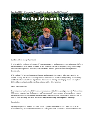 Best Erp Software In Dubai