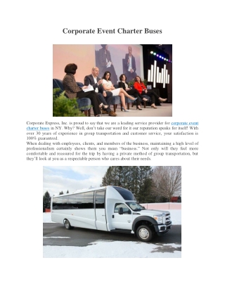 Corporate Event Charter Buses