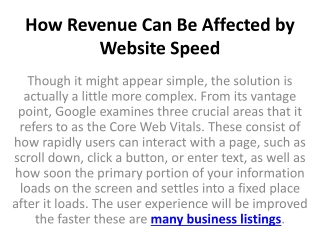 How Revenue Can Be Affected by Website Speed
