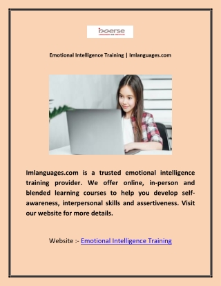 Emotional Intelligence Training | Imlanguages.com