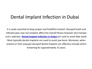 Dental Implant Infection in Dubai