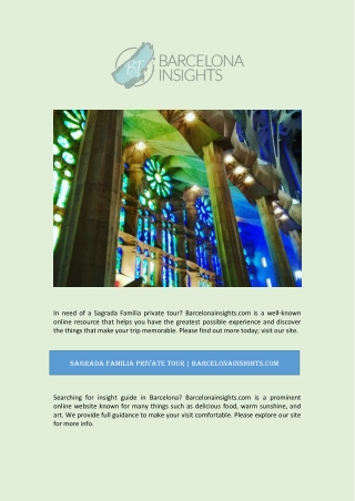 Sagrada Familia Private Tour | Barcelonainsights.com