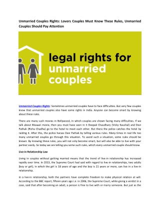 Unmarried Couples Rights Lovers Couples Must Know These Rules, Unmarried Couples Should Pay Attention