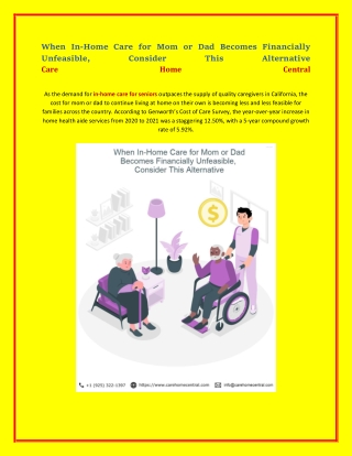 When In-Home Care for Mom or Dad Becomes Financially Unfeasible, Consider This Alternative