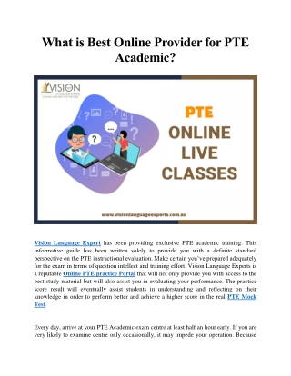 What is Best Online Provider for PTE Academic