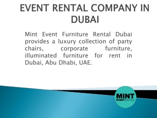 EVENT RENTAL COMPANY IN DUBAI