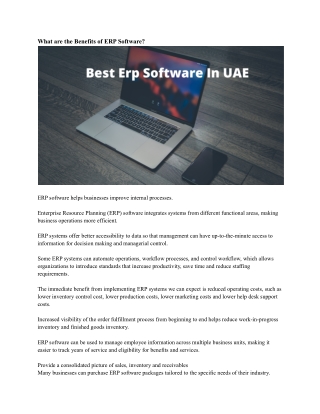 Best Erp Software In UAE
