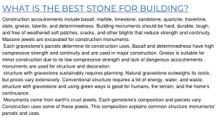 WHAT IS THE BEST STONE FOR BUILDING_