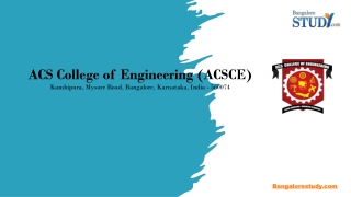 ACS College of Engineering (ACSCE) in Bangalore