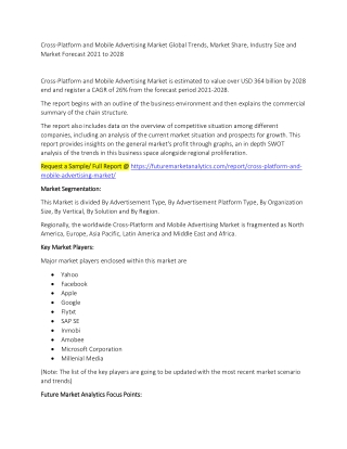 Cross-Platform and Mobile Advertising Market Trends, Market Share, Industry Size, Growth, and Market Forecast 2021 to 20