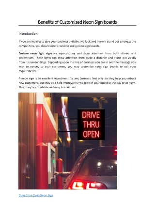 Benefits of Customized Neon Sign boards