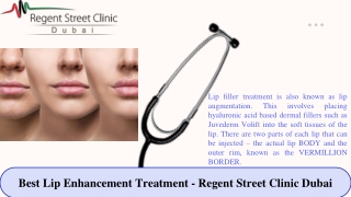 Best Lip Enhancement Treatment - Regent Street Clinic Dubai