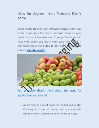 Uses for Apples - You Probably Didn't Know