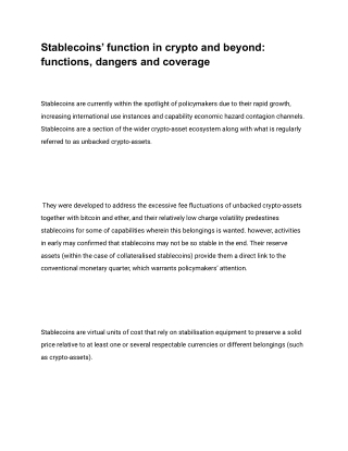 Stablecoins’ function in crypto and beyond_ functions, dangers and coverage
