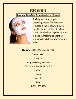 Strongest Bleaching Cream for Face  Isis.gold