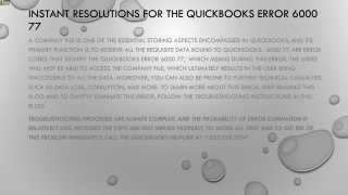 How to resolve QuickBooks Error 6000 77 swiftly