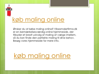 køb maling online  Vibesmalerfirma.dk