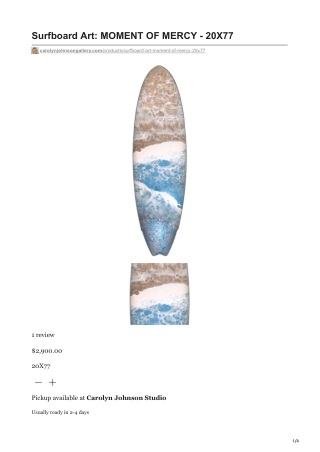 carolynjohnsongallery.com-Surfboard Art MOMENT OF MERCY - 20X77