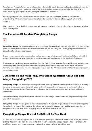 5 Laws Anyone Working In General Information About Paragliding Alanya Should Kno